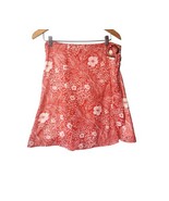Ann Taylor Floral Faux Wrap Skirt Size 6 Burnt Orange Lined Tropical Coa... - £9.77 GBP