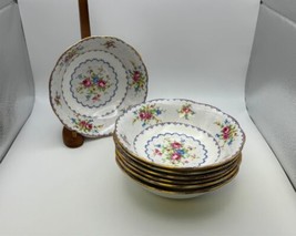 Set of 7 Royal Albert Bone China PETIT POINT Coupe Cereal Bowls - £110.12 GBP