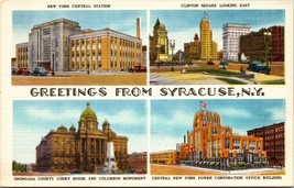 Greetings From Syracuse New York Postcard Unposted - £7.86 GBP