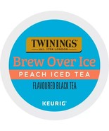 TWININGS BREW OVER ICE PEACH ICED TEA FLAVOURED BLACK TEA KCUPS 24CT - $35.71 CAD