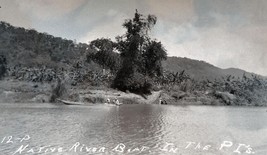 VINTAGE NEGATIVE, NATIVE RIVER BOAT IN THE PHILIPPINE ISLANDS, CIRCA 1912 - £19.87 GBP