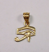 Egyptian Handmade Charming Eye of Horus 18K Yellow Gold Pendant 1.2 Gr - £160.42 GBP