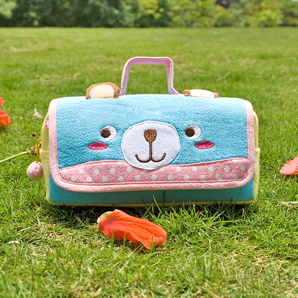 [Blue Bear] Pencil Pouch Bag Cosmetic Bag Carrying Case (7.9*4.3*1.4)