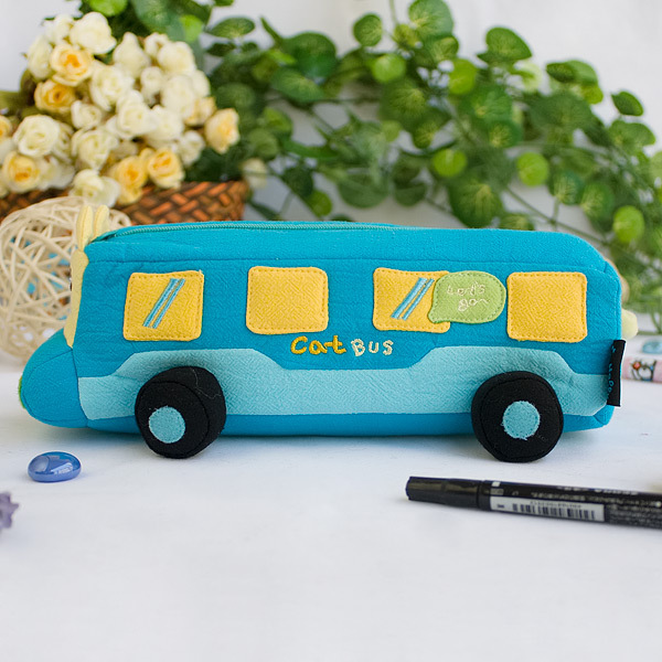 [Cat Bus] Pencil Pouch Bag Cosmetic Bag Carrying Case (7.7*2.8*2.4)