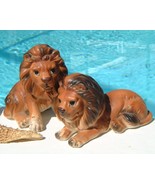 Vintage Lefton Lion Jungle Cat Figurines Pair Porcelain H7063 Signed - $24.95