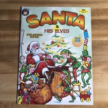 Vintage Christmas Santa Claus &amp; His Elves Coloring Book Playmore Waldman New - £6.16 GBP