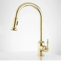 New Polished Brass Westgate Pull-Down Kitchen Faucet by Signature Hardware - £148.85 GBP