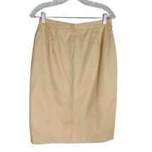Burberry Skirt Vintage Beige Midi 10 Cotton Side Zipper - £79.75 GBP