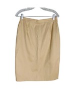 Burberry Skirt Vintage Beige Midi 10 Cotton Side Zipper - £78.76 GBP