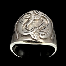 Sterling silver Pisces ring Zodiac Horoscope Fish symbol Water Star sign high po - £68.27 GBP