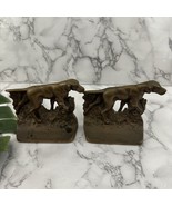 Vintage Brass Pointer Hunting Dog Bookends Set Metal Shefl Decor - $52.46