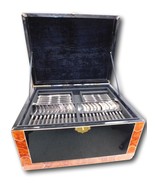 Conde Twisted Ebony by Ercuis French Silverplated Flatware Set Service 1... - $33,029.79 CAD