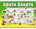 Map View Large Letter Greetings From South Dakota TN UNP Chrome Postcard S8 - $2.92