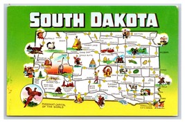 Map View Large Letter Greetings From South Dakota TN UNP Chrome Postcard S8 - £2.32 GBP