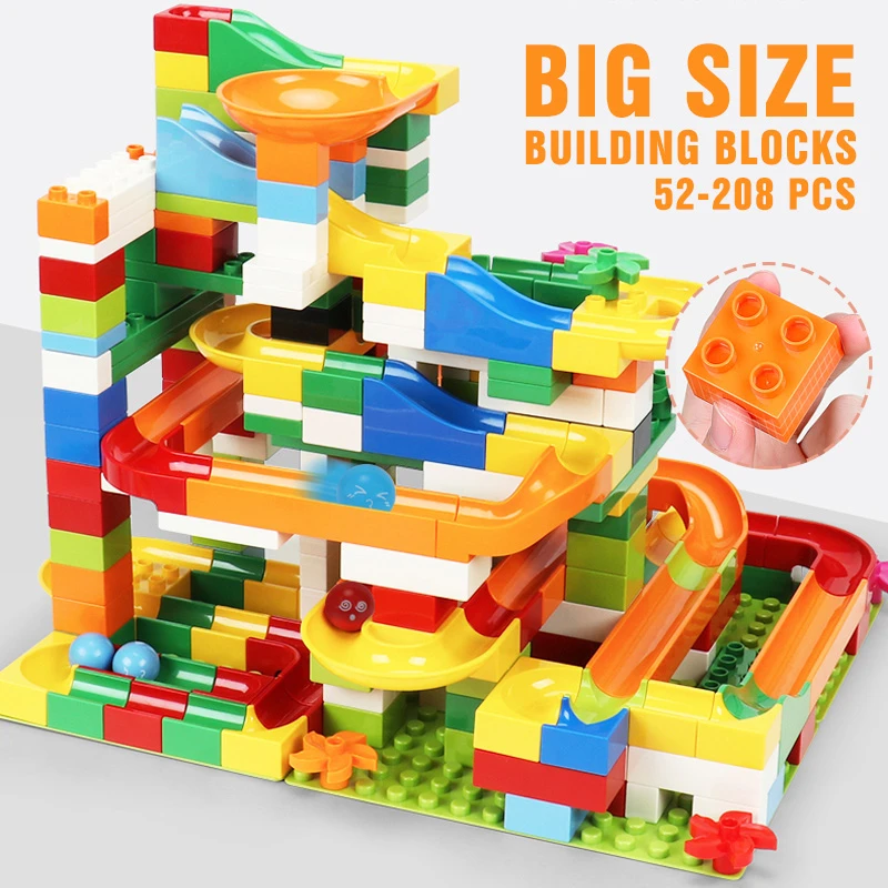 3+ Kids Marble Race Compatible All Brand Building Blocks Funnel Slide Big - £84.47 GBP+