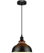 Industrial Hanging Light Fixture Vintage Black Farmhouse Pendant Kitchen... - £47.67 GBP