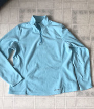 Eddie Bauer 1/2 Zip Fleece Pullover Women&#39;s Medium Pale Blue Long Sleeve... - £22.67 GBP