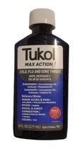 TUKOL Max Action Maximum Strength Cold Sore Throat Cough Relief Liquid 6 Oz 2/25 - £14.23 GBP