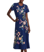 Johnny Was Julianna Embroidered Swing Dress XL Blue Floral Crewel Midi NWT $198 - €137,44 EUR