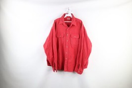 Vintage 90s Five Brother Mens 2XL XXL Faded Chamois Cloth Button Shirt Red USA - $44.50