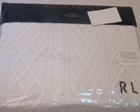 Ralph Lauren Highland Sweater Knit Throw Blanket White RL Embroidered $355 - £129.94 GBP