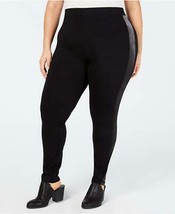 Style &amp; Co Plus Size Velour-Trimmed Leggings, 20W/Black - £17.29 GBP