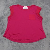 Calvin Klein Shirt Womens XL Pink Sleeveless Round Neck Knit Pocket Pullover - £17.89 GBP