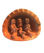 Red Clay Guatemala Nativity Scene Creche Holy Family Christmas Decor - $37.37