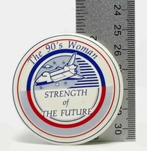 Vintage The 90&#39;s Woman Strength Of The Future Metal Pin - £12.25 GBP
