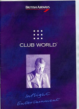 British Airways In Flight Entertainment Guide Club World 1990&#39;s - $21.78