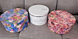 HAT or STORAGE BOXES Set of 3 Floral Named Vintage-Modern Nested Lids Ro... - $49.95