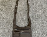 Baggallini Taupe With Blue Stitching And Lining Crossbody Bag - $12.99
