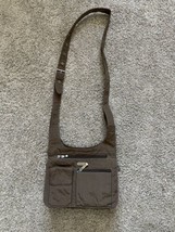 Baggallini Taupe With Blue Stitching And Lining Crossbody Bag - $12.99