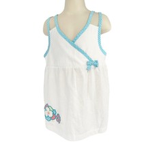 Janie and Jack Girls Size 6 Halter Top White Blue and White Gingham Trim... - $14.85