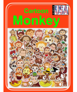 50 PCS, Monkey Stickers, Cartoon Monkey, funny Stickers, Waterproof, - $11.88