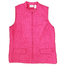 Chicos Quilted Vest Womens Small 0 / 4 Pink Lined Pockets Full Zip Sleeveless - $16.66