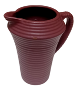 Zanesville Stoneware Ringed Pitcher Matte Rose #579  9.25&quot;T - $44.50