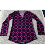 Lilly Pulitzer Janelle Top Get Hoppy Women Roll Tab Sleeve Frog Print Re... - $24.98