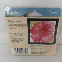 Buicilla Counted Cross Stitch Hibiscus 2.5 x 2.5&quot;  M91880A New &amp; Sealed - £7.16 GBP