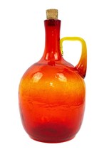 Blenko Amberina Crackle Glass Handled Bottle Jug 15&quot; Joel Philip Myers 6... - £1,127.27 GBP