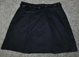 Womens Skirt Apt. 9 Black Lined Belted Pleated Petite $44 NEW-size 12P - £14.76 GBP