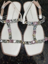 BCBGeneration Larabee Flat Sandal multi color crystals SZ 8 NEW - £72.08 GBP