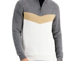 Alfani Men&#39;s Chevron Quarter-Zip Sweater in Winter Ivory-Size XL - $29.99