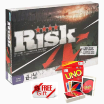 Risk Reinvention Party Board Game The Game of Strategic Conquest Free UNO Card - £46.40 GBP