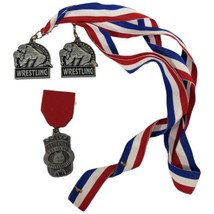 Vintage Wrestling Medals Collegiate and Freestyle 2nd Place Centennial 1... - $29.70