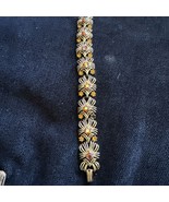 CORO-Vintage Bracelet-Gold Tone-Marked-27 Aurora Borealis Rhinestones - £29.30 GBP