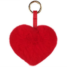 Otter rabbit fur love heart-shaped keychain - £13.36 GBP