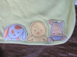 Carters Baby Blanket Just One Year Green Puppy Dog Duck Chick Horse Pony Stripe - $15.83