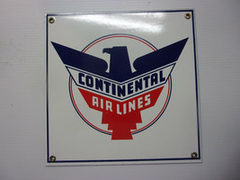 Continental Air Lines vintage Sign Enamel Metal - £38.14 GBP