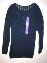 New Rachel Zoe Open Weave Sweater Dark Blue Navy M Womens Karla Top Designer Med - £158.27 GBP